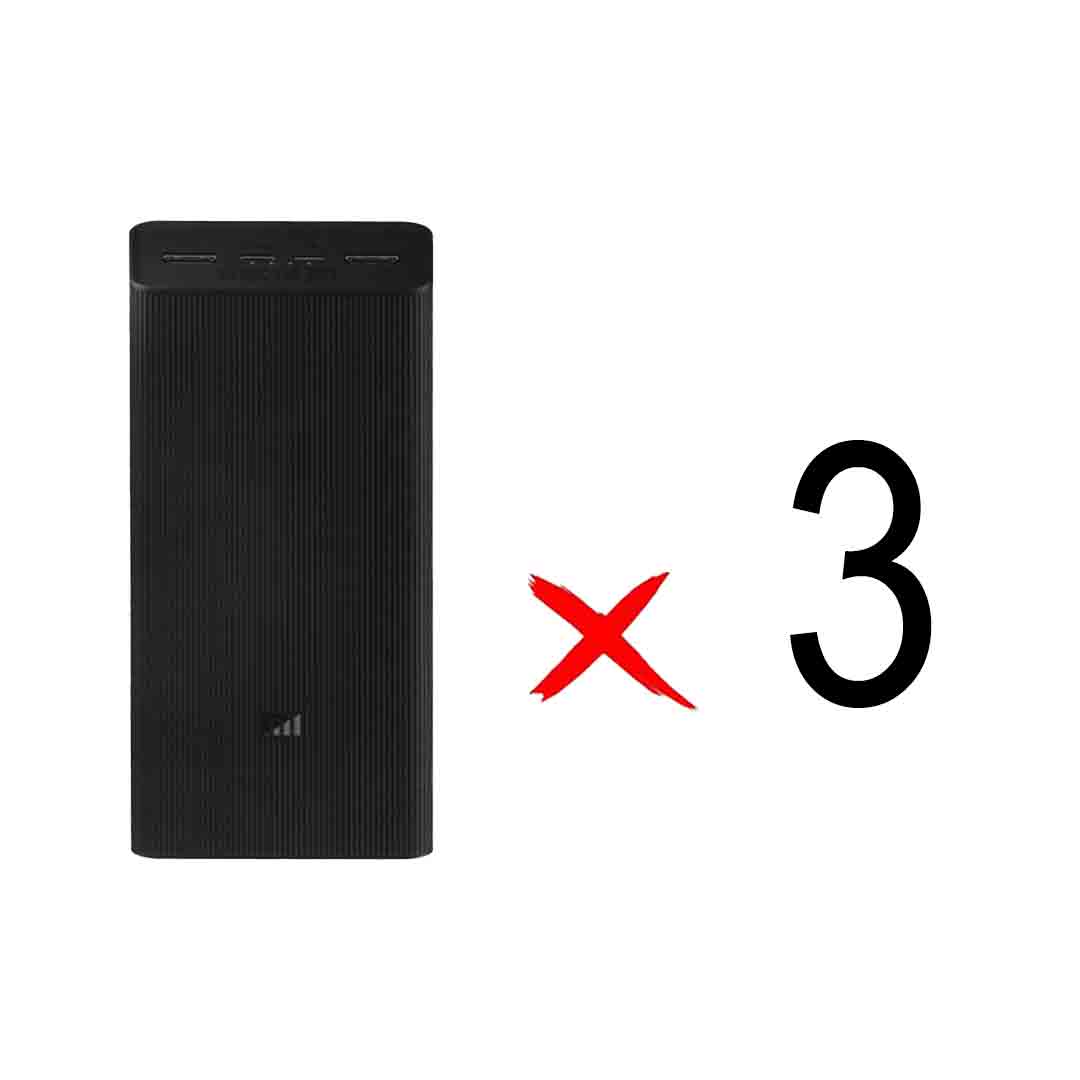 پاوربانک (فست شارژ) Xiaomi 18W 20000mAh مدل PB2018ZM - مشکی - MMS - اصل چین (گارانتی شش ماهه YA) (بسته 3 عددی)